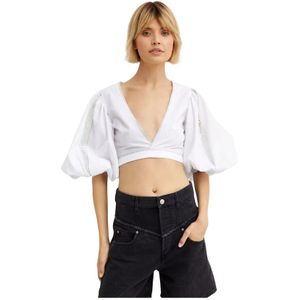 Chio, Dames, Blouses & Shirts, Wit, Maat: XS Katoen,