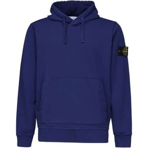 Stone Island, Heren, Sweatshirts & Hoodies, Blauw, Maat: S Katoen,