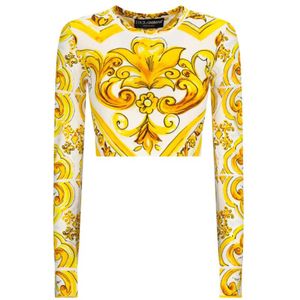 Dolce & Gabbana, Dames, Tops, Geel, Maat: XS Viscose,