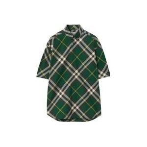 Burberry Short Sleeve Hemden , Green , Heren , Maat: XL