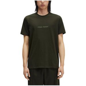 Fred Perry, Heren, Tops, Groen, Maat: M Katoen,