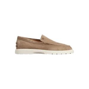 Tod's Suede Monogram Moccasins , Beige , Heren , Maat: 40 1/2 EU