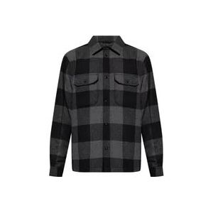 Woolrich Logo Shirt in Grijs , Gray , Heren , Maat: L