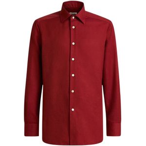 Kiton, Heren, Overhemden, Rood, Maat: XL Flanel,