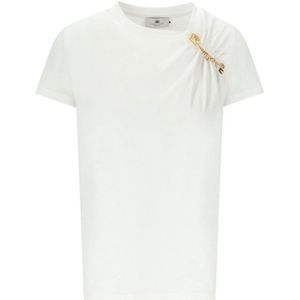 Elisabetta Franchi, Dames, Tops, Wit, Maat: XS Katoen,