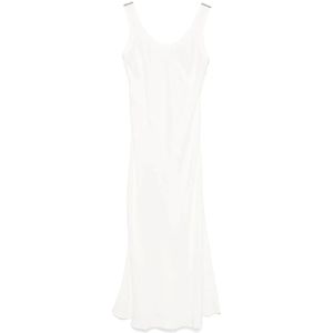 Brunello Cucinelli, Dames, Jurken, Wit, Maat: XS Linnen,