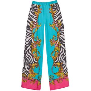 Versace Jeans Couture, Dames, Broeken, Veelkleurig, Maat: S Viscose,