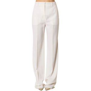 Max Mara Studio, Dames, Broeken, Wit, Maat: L Wol,