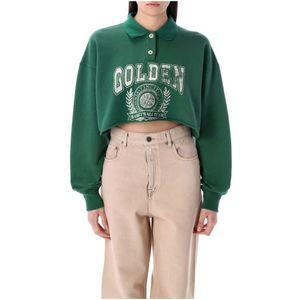 Golden Goose, Dames, Sweatshirts & Hoodies, Groen, Maat: L Katoen,