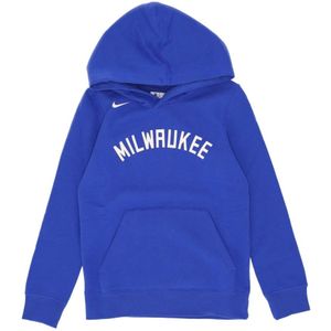 Nike Milwaukee Bucks Teamkleuren Hoodie , Blue , Heren , Maat: L