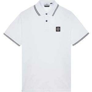 Stone Island - Logo-patch Polo - Wit - Katoen - Heren