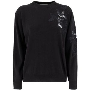 Ermanno Scervino, Dames, Truien, Zwart, Maat: L Wol,