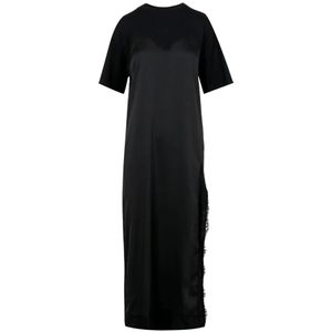 Msgm, Dames, Jurken, Zwart, Maat: S Katoen,