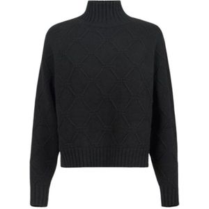 Elisabetta Franchi, Dames, Truien, Zwart, Maat: M