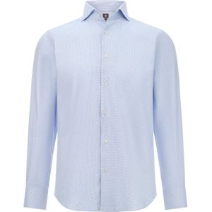 Boggi Milano - Regular Fit - Overhemd - Blauw - Katoen - Dobby-stof