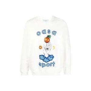 Casablanca Talisman Crew Neck Sweatshirt , White , Heren , Maat: XL