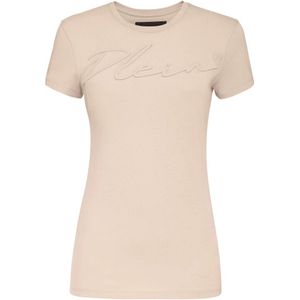 Philipp Plein, Dames, Tops, Beige, Maat: S Katoen,