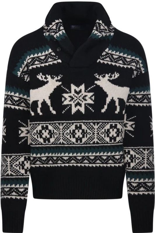 Polo Ralph Lauren Trui  donkergroen / zwart / wolwit