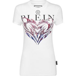 Philipp Plein, Dames, Tops, Wit, Maat: XS Katoen,