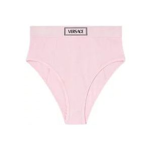 Versace Roze Logo Briefs in Stretchkatoen , Pink , Dames , Maat: M