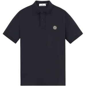 Stone Island, Heren, Tops, Blauw, Maat: S Piqué,