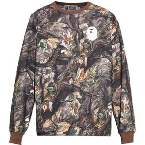 A Bathing Ape, Heren, Tops, Bruin, Maat: S Katoen,