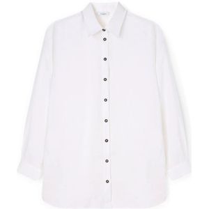 Motivi, Dames, Blouses & Shirts, Wit, Maat: L Linnen,