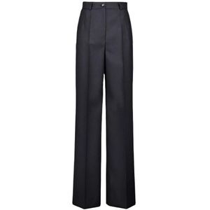 Dolce & Gabbana, Dames, Broeken, Blauw, Maat: M Wol,