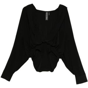 Norma Kamali, Dames, Tops, Zwart, Maat: XS Poliester,