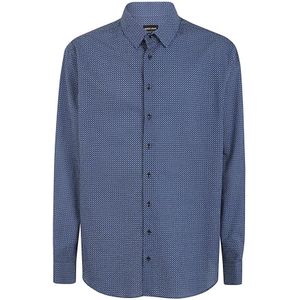 Giorgio Armani, Heren, Overhemden, Blauw, Maat: 3XL Katoen,
