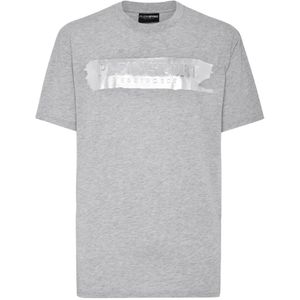 Plein Sport, Heren, Tops, Grijs, Maat: L Katoen,