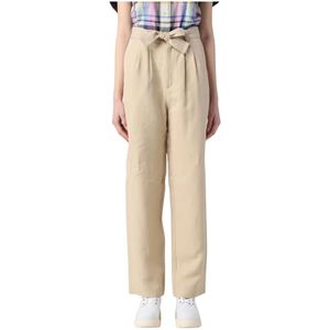 Woolrich, Dames, Broeken, Beige, Maat: S Wol,