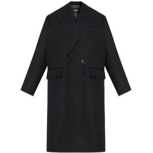 Dsquared2, Heren, Mantels, Zwart, Maat: M