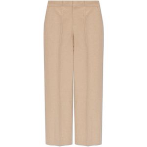 Aeron, Dames, Broeken, Beige, Maat: XS Katoen,