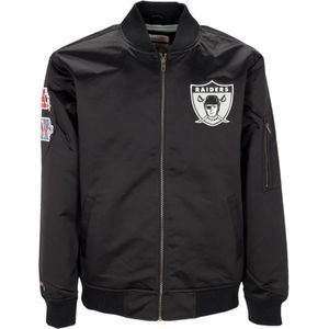 Mitchell & Ness, Heren, Jassen, Zwart, Maat: XL Satijn,