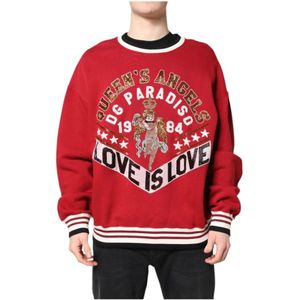 Dolce & Gabbana, Heren, Sweatshirts & Hoodies, Rood, Maat: L