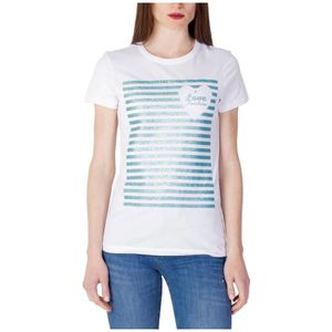 Love Moschino, Dames, Tops, Wit, Maat: 2XS Katoen,
