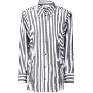 Ganni, Dames, Blouses & Shirts, Zwart, Maat: XS Katoen,