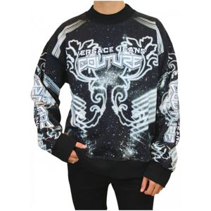 Versace Jeans Couture, Heren, Sweatshirts & Hoodies, Zwart, Maat: L Katoen,