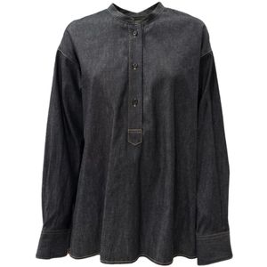 Lis Lareida, Dames, Blouses & Shirts, Zwart, Maat: L Denim,