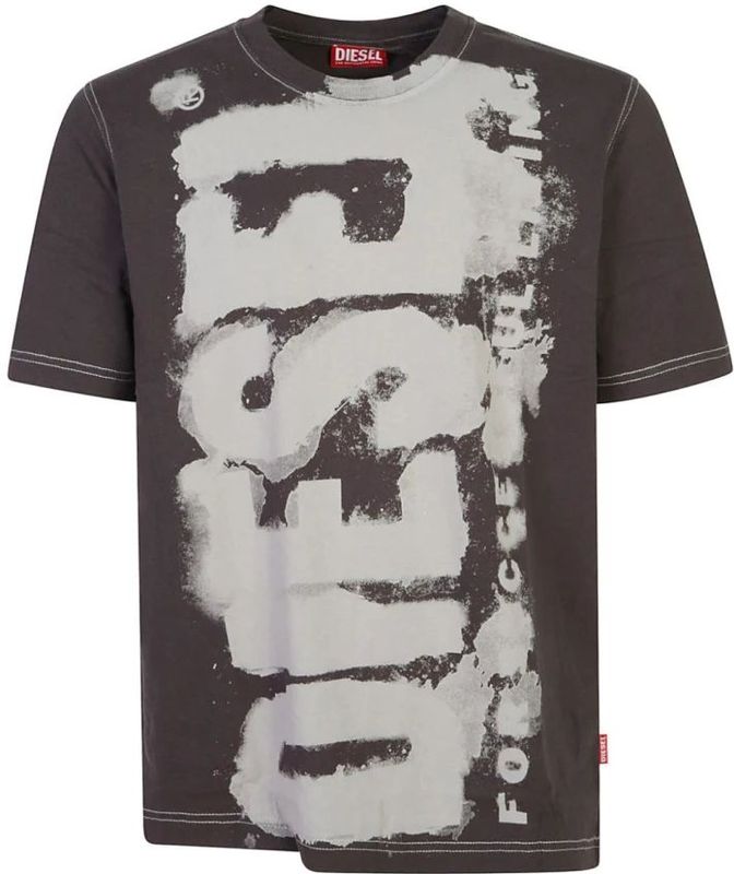 Diesel - T-shirt - Grijs - 100% Katoen