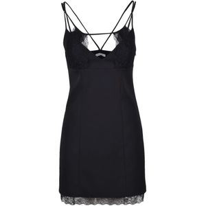 Patrizia Pepe, Dames, Jurken, Zwart, Maat: S Poliester,