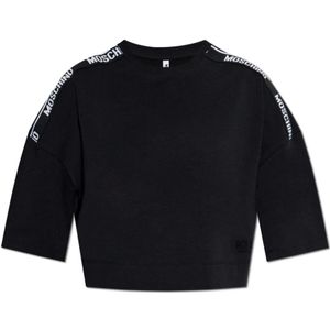 Moschino, Dames, Tops, Zwart, Maat: L Katoen,