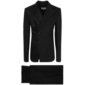 Maison Margiela, Heren, Pakken, Zwart, Maat: 2XS Viscose,