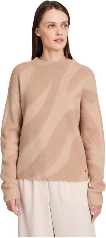 Betty & Co - Jacquard Gebreide Trui - Bruin - Dames