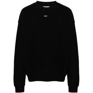 Off White, Heren, Sweatshirts & Hoodies, Zwart, Maat: M Katoen,