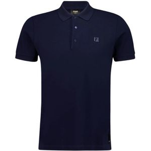 Fendi, Heren, Tops, Blauw, Maat: S Katoen,