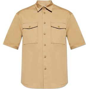 Moncler, Heren, Overhemden, Beige, Maat: L