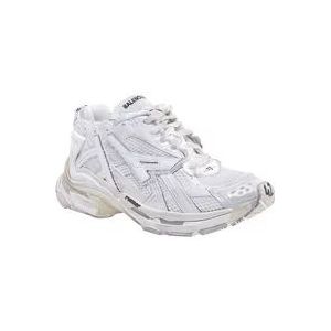 Balenciaga Witte Nylon en Mesh Sneakers , White , Heren , Maat: 43 EU