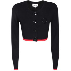 Ganni, Dames, Truien, Zwart, Maat: XS Wol,